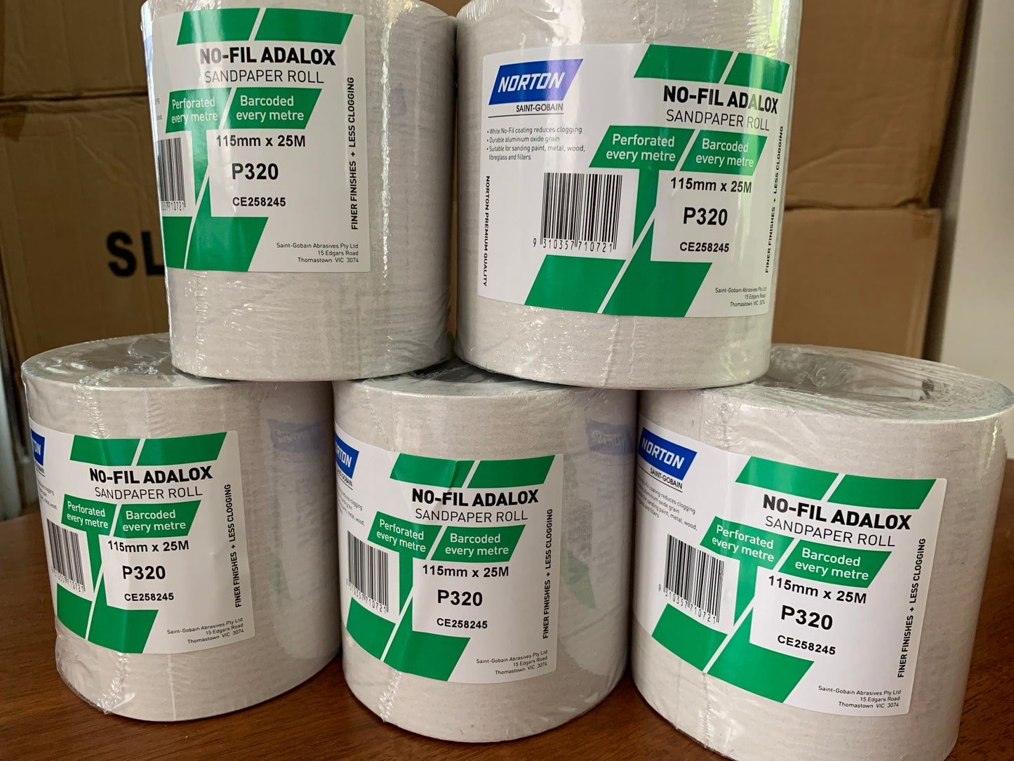 Norton Non-Fil sandpaper roll 115mm x 25m P320