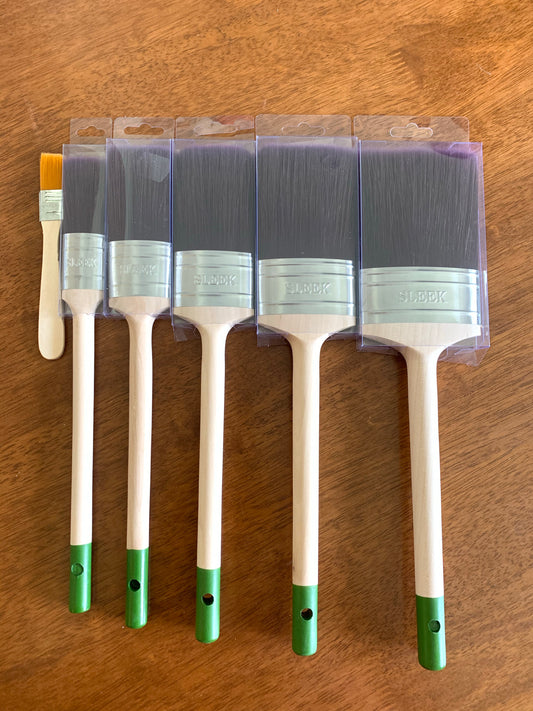 Sleek Trial pack of 15, 25, 38, 50, 63, and 75mm Premium Paint Brushes