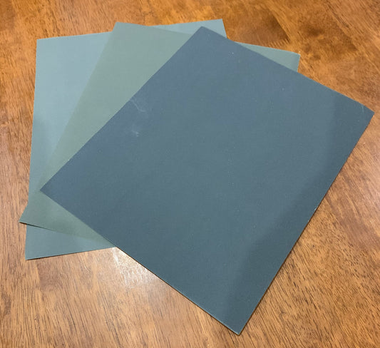 Wet/Dry sandpaper sheet with option of P1000, P1500, P2000, P3000, and P5000 grit