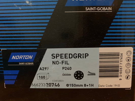 Norton Speedgrip 150mm P240 8+1 holes sanding disc