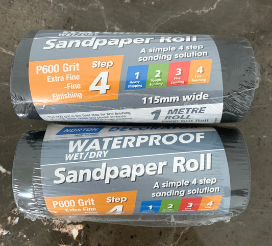 Norton Non-Fil Wet/Dry sandpaper roll 115mmX1m P600