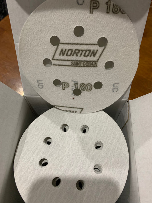 Pack of 100 - Norton Speedgrip 125mm P180 sanding disc