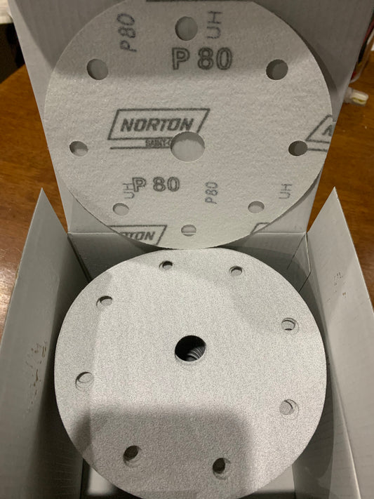 Norton Speedgrip 150mm P80 8+1 hole sanding disc